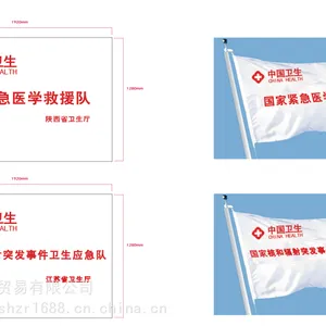 中国卫生应急队伍旗帜 队旗伸缩式旗杆 徽章标志 应急队旗 卫生应急队伍队旗