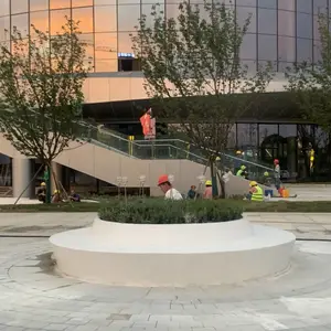 清水混凝土复合坐凳 艺术混凝土树池 学校GRC景观花坛