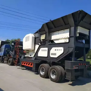 河卵石移动破碎站生产线 建筑用石料生产线 移动石料打沙机