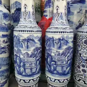 高温釉烧陶瓷大花瓶1米8/2/3米 开业乔迁送礼 单位周年庆刻字摆件