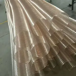 镀铜钢丝除尘风管木器厂通风钢丝PU耐磨管道