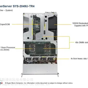 超微2049U-TR4 4路CPU 48根内存插槽 高性能计算集群 渲染计算 大数据