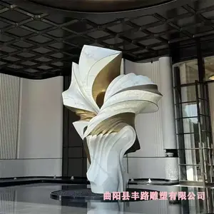 不锈钢景观雕塑 小区大门正门口落地雕塑 地产入口金属雕塑定制