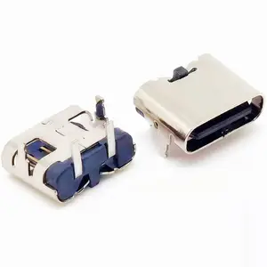 type-c母座 /2PIN/ 插件母座 90度插板 L=6.5mm USB连接器