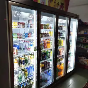 四门啤酒柜 酒吧冰柜 饮料柜分体机 商用立式冰箱 超市冷藏展示柜
