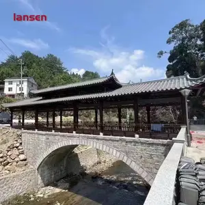 户外实木长廊 公园休闲连廊 美丽乡村风雨廊桥工厂定制
