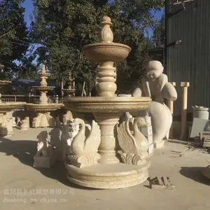 石雕动物天鹅欧式喷泉水钵雕塑景观户外园林广场流水摆件