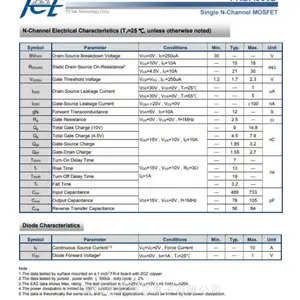 Fet东沅 FKBA3002 单N沟道MOSFET 可提供技术支持
