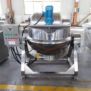 可立可倾地瓜凉粉夹层锅 自动出料阿胶熬胶夹层锅