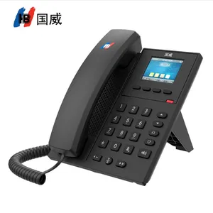 湖北武汉总代理国威HB IP电话机SIP协议 双网线接口商务办公桌面GW12P 彩屏POE供电