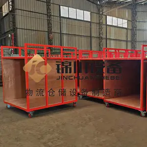 锦川非标布料双层周转车 双层面料推车 高围栏防掉 纺织车间周转