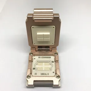 HMILU厂家定制LPDDR4X测试座 合金旋钮翻盖探针测试座 编程座老化座