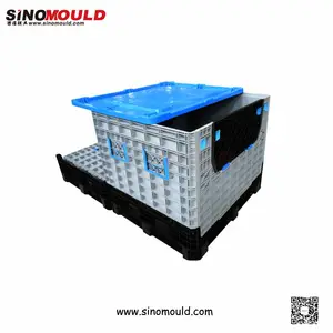 1217DL厂家直销供应加厚塑料折叠物流用带盖卡板箱托盘