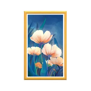 电子画屏广告机 数字艺术液晶显示屏 高清数码相册 智能画框显示器原木色 55英寸非触摸(4K版)