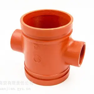 建支沟槽管件 球墨铸铁消防管件 红色喷淋管件卡箍弯头 支持定制DN100