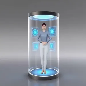 ai数字人一体机定制3d立体全息仓交互舱投影广告机电子屏幕虚拟迎宾讲解员解说前台互动成像展馆展厅互动设备