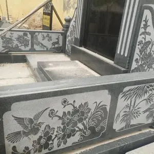 曲阳匠心雕刻厂家石雕墓碑土葬墓碑公墓陵园家族组合墓
