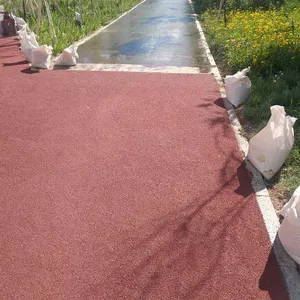 克拉玛依市厂家供应停车场彩色透水地坪 耐压透水路面 防滑道路施工