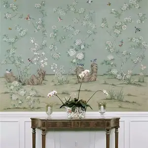 手绘丝绸/真丝墙纸,手绘金银箔壁画,手绘刺绣墙纸,手绘无缝墙纸壁画壁纸