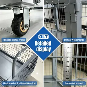 金属围栏手推车物流仓储运输车工具车在车间使用的手推车称重能力强方便拆卸