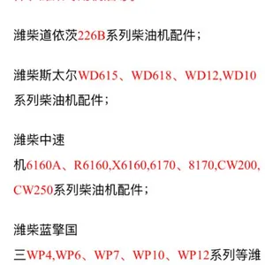 诏安潍柴6160,6170、8170,CW8200,CW8250船用配件大全