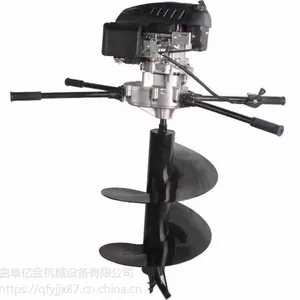 悬挂式一米大直径钻头挖坑机 亿金定制框架式挖穴打坑机 小型农用独轮手推车地钻机