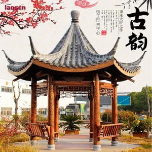 户外景观凉亭 木质六角亭 中式古建凉亭 厂家直销