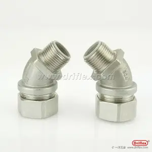 316不锈钢45度弯头外螺纹金属软管连接器M20*1.5-M50*1.5
