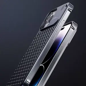 适用苹果14/13/12手机壳iPhone14ProMax铝合金保护套带香薰防刮硬壳手机壳现货批发