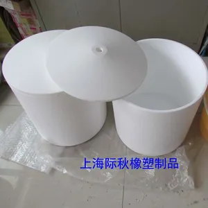 工厂加工耐腐蚀酸洗槽PTFE容器 聚四氟乙烯圆桶反应釜烧杯一体成型/焊接式实验室用反应槽
