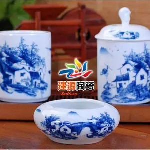 定做陶瓷笔筒 青花陶瓷笔筒批发 手绘笔筒厂家