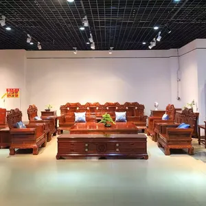 郑州展会花梨木刺猬紫檀古典风格沙发 如意餐桌椅种类