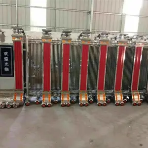 淄博工地电动门定制 铝合金段滑门 电动伸缩门制造厂家