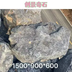 浙江丽水黑山石驳岸景观 丽水黑山石规格大小 丽水黑山石庭院置石
