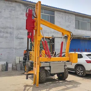 限高地铁打桩机价格 高速路面工程小四轮打桩机 智创 装载式护栏打桩机