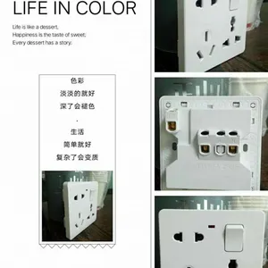 墙壁开关插座，一开八孔，一位开关带八孔插座