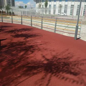 绿道地面材料施工/彩色陶瓷颗粒/彩色防滑路面/彩色路面粘合剂