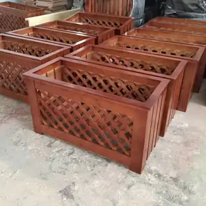 傲源网格花箱制作厂家 生产防腐木花箱 款式多样