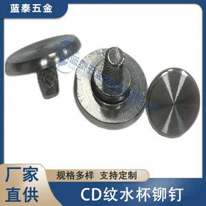 头面CD纹户外运动水壶水杯盖子带槽卡扣镶嵌塑料件平头实心铆钉