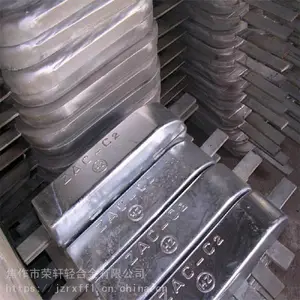 锌阳极生产厂家 焦作荣轩 47KG单铁脚焊接式锌阳极 锌-铝-镉合金牺牲阳极