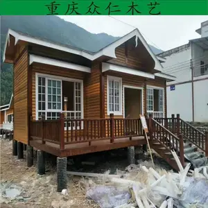 巴中防腐木现代木房子 樟子松传统木屋 防腐木景观别墅施工安装 众仁木艺