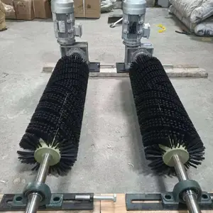 电动滚刷皮带清扫器耐磨尼龙毛刷辊水泥煤矿砂厂输送带工业毛刷输送带机聚氨酯刮板