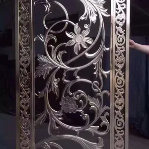 金筑达轻奢仿古铝雕花隔断屏风