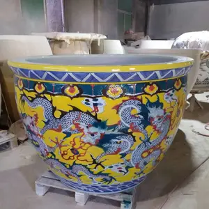 仿古釉色景德镇陶瓷大缸 酒店洗浴瓷器水缸 大厅装饰养鱼缸