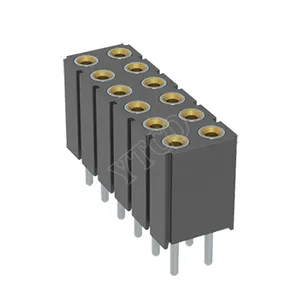 M2170系列 2.54mm圆孔排母/塑高7.0mm180°/通孔/焊板型进口爪簧