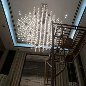 后现代简约别墅酒店满天星LED光立方大吊灯创意复式楼工程灯灯饰定制