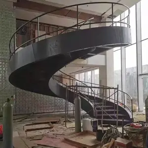 济南金属楼梯 钢结构旋转弧形梯 中空旋转式楼梯定制