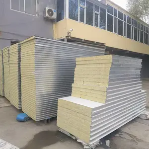 10公分岩棉夹芯板 生物制药车间隔墙净化板 吸音降噪 使用寿命长