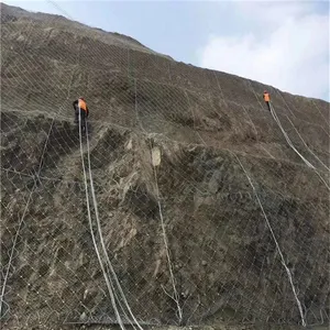 2018热销公路山体护坡拦石防护网|被动山石防护钢丝绳网|景区喷浆绿化挂网