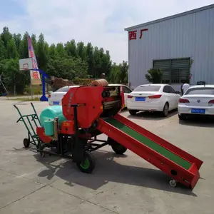 小型秸秆青储打包机 青储圆捆机 全自动青贮打捆包膜一体机